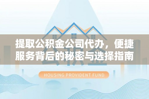 泾河提取公积金公司代办，便捷服务背后的秘密与选择指南