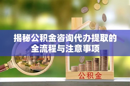 泾河揭秘公积金咨询代办提取的全流程与注意事项