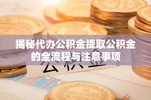 泾河揭秘代办公积金提取公积金的全流程与注意事项