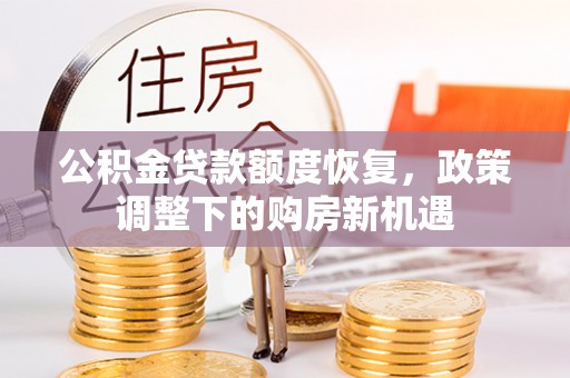 泾河公积金贷款额度恢复，政策调整下的购房新机遇
