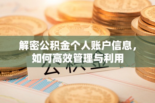 泾河解密公积金个人账户信息，如何高效管理与利用