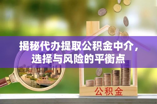 泾河揭秘代办提取公积金中介，选择与风险的平衡点