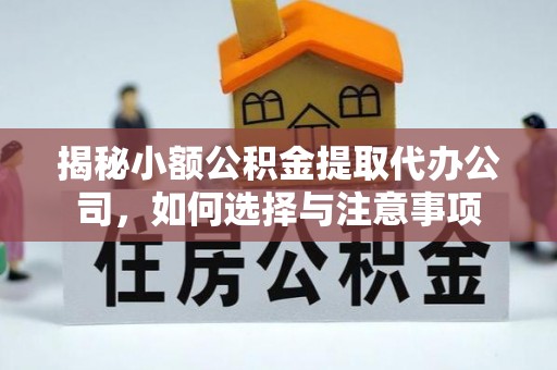 泾河揭秘小额公积金提取代办公司，如何选择与注意事项