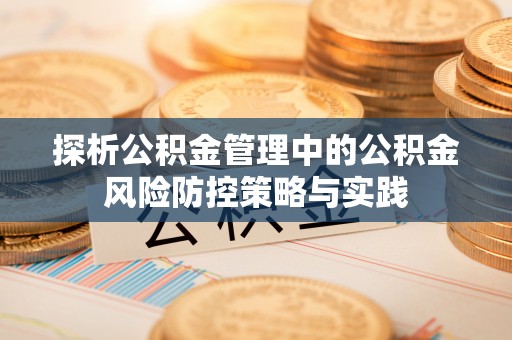 泾河探析公积金管理中的公积金风险防控策略与实践
