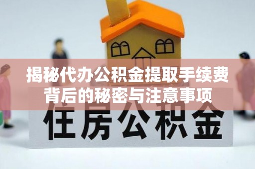 泾河揭秘代办公积金提取手续费背后的秘密与注意事项