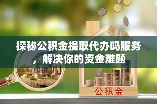 泾河探秘公积金提取代办吗服务，解决你的资金难题