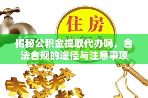 泾河揭秘公积金提取代办吗，合法合规的途径与注意事项