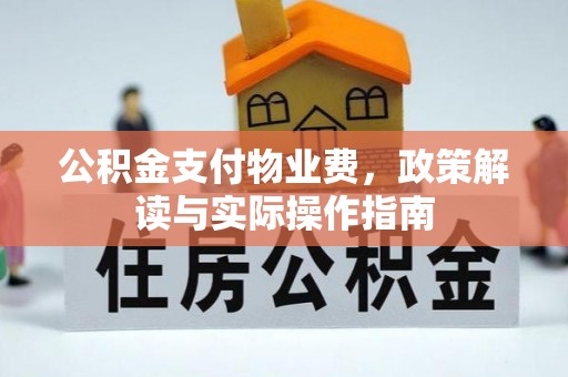 泾河公积金支付物业费，政策解读与实际操作指南