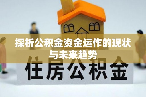 泾河探析公积金资金运作的现状与未来趋势