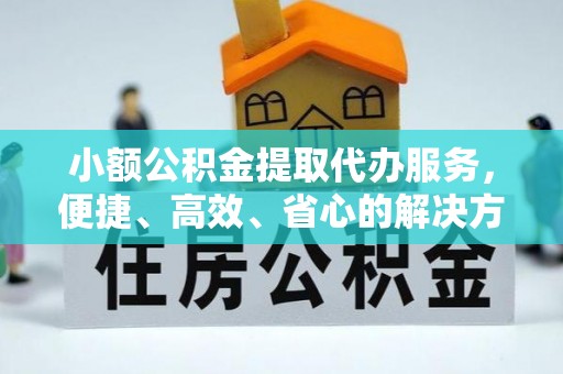泾河小额公积金提取代办服务，便捷、高效、省心的解决方案