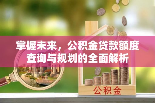 泾河掌握未来，公积金贷款额度查询与规划的全面解析