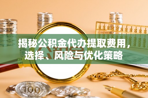 泾河揭秘公积金代办提取费用，选择、风险与优化策略