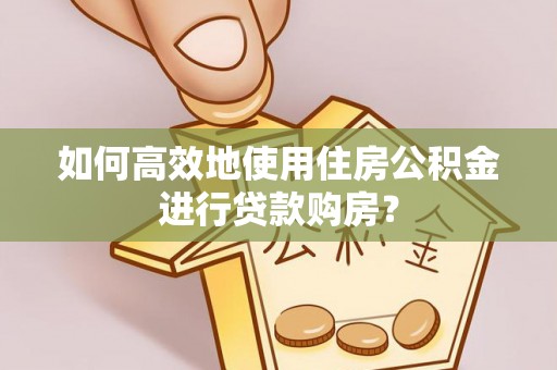 泾河如何高效地使用住房公积金进行贷款购房？